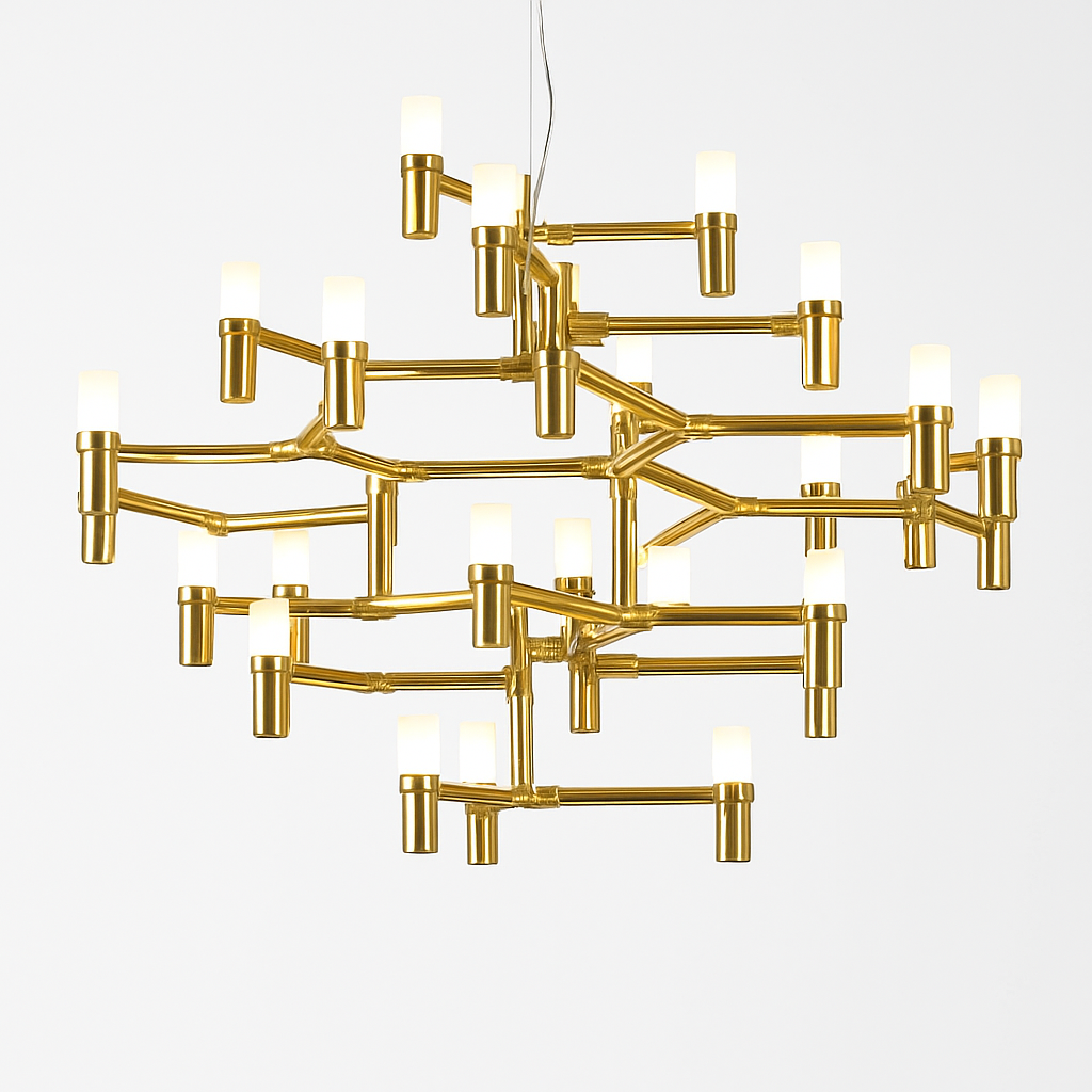 lustre moderne de luxe en métal éclairage suspendu réglable