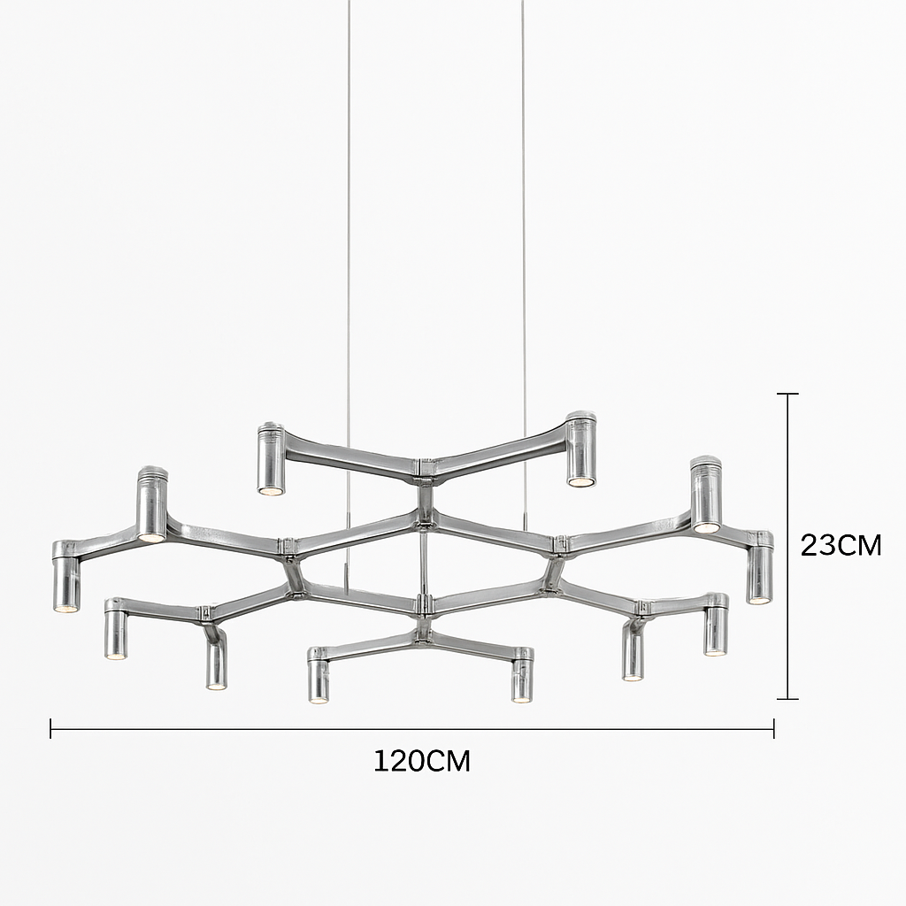 lustre moderne de luxe en métal éclairage suspendu réglable
