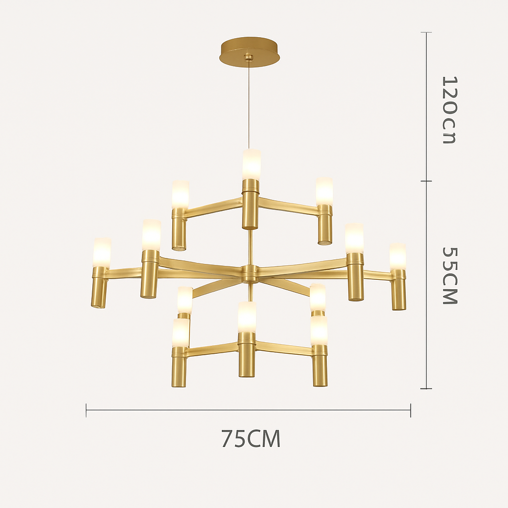 lustre moderne de luxe en métal éclairage suspendu réglable