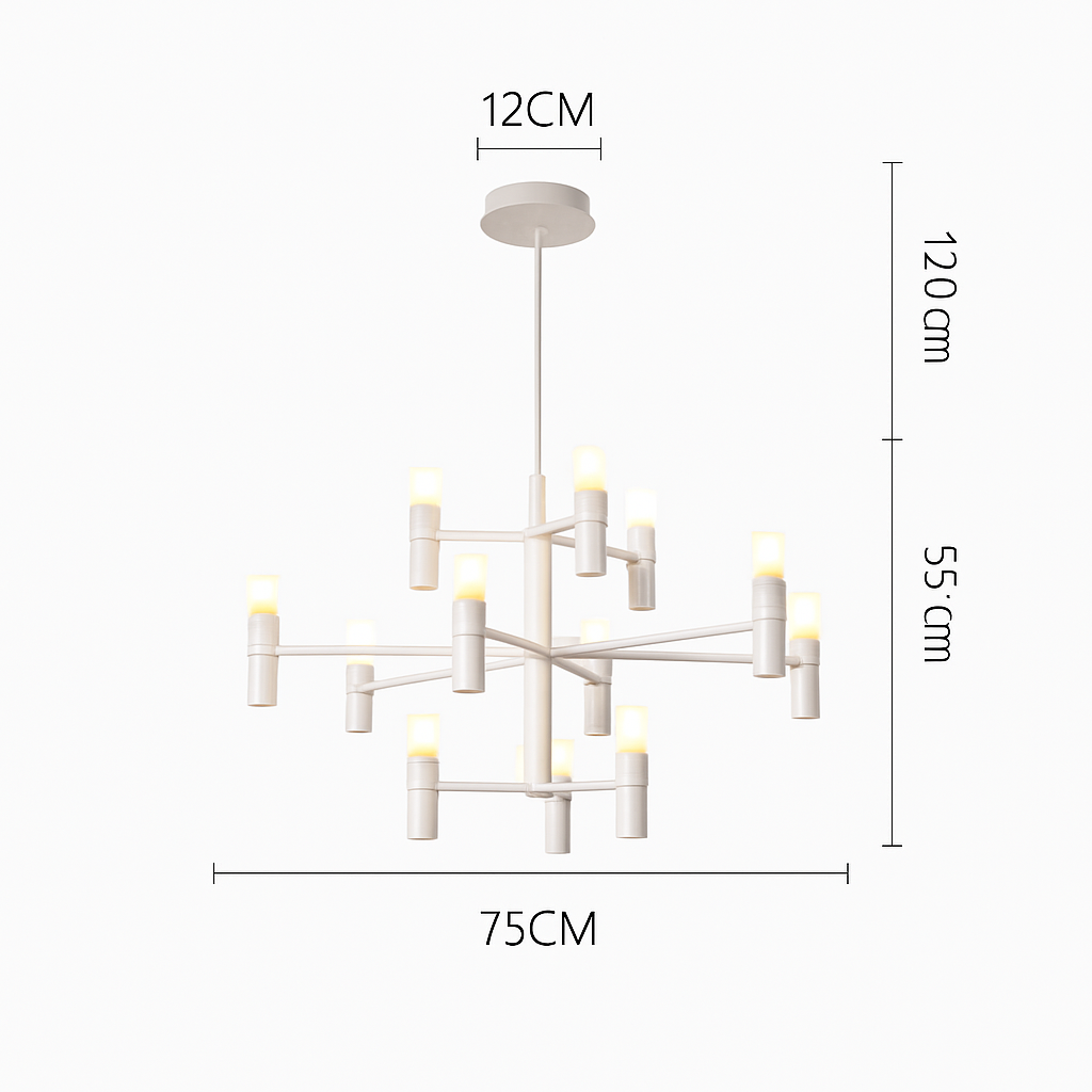 lustre moderne de luxe en métal éclairage suspendu réglable
