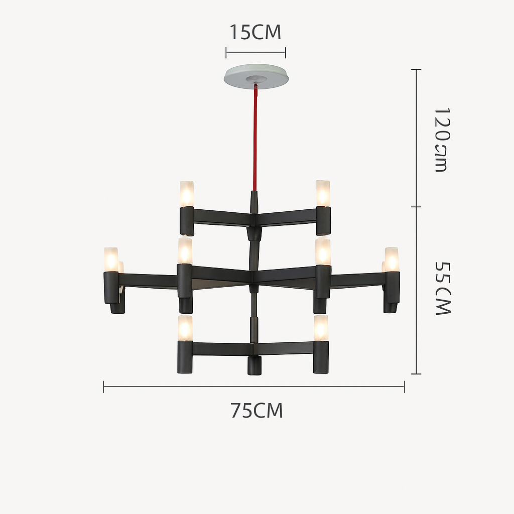 lustre moderne de luxe en métal éclairage suspendu réglable