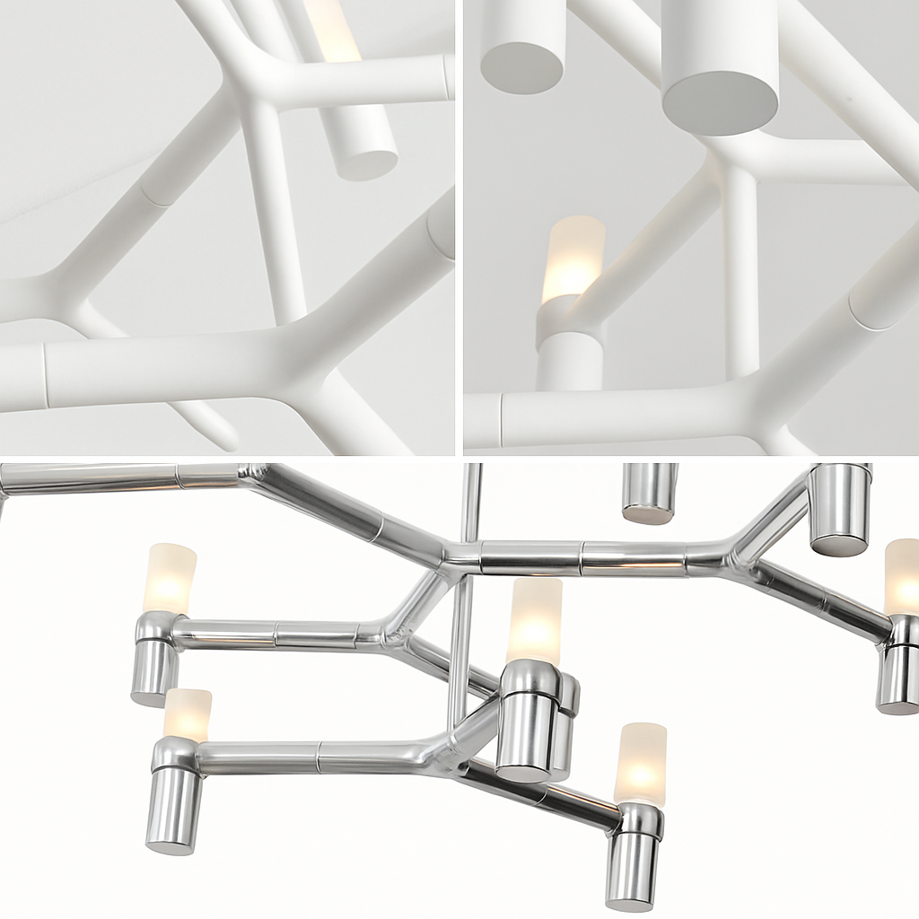lustre moderne de luxe en métal éclairage suspendu réglable