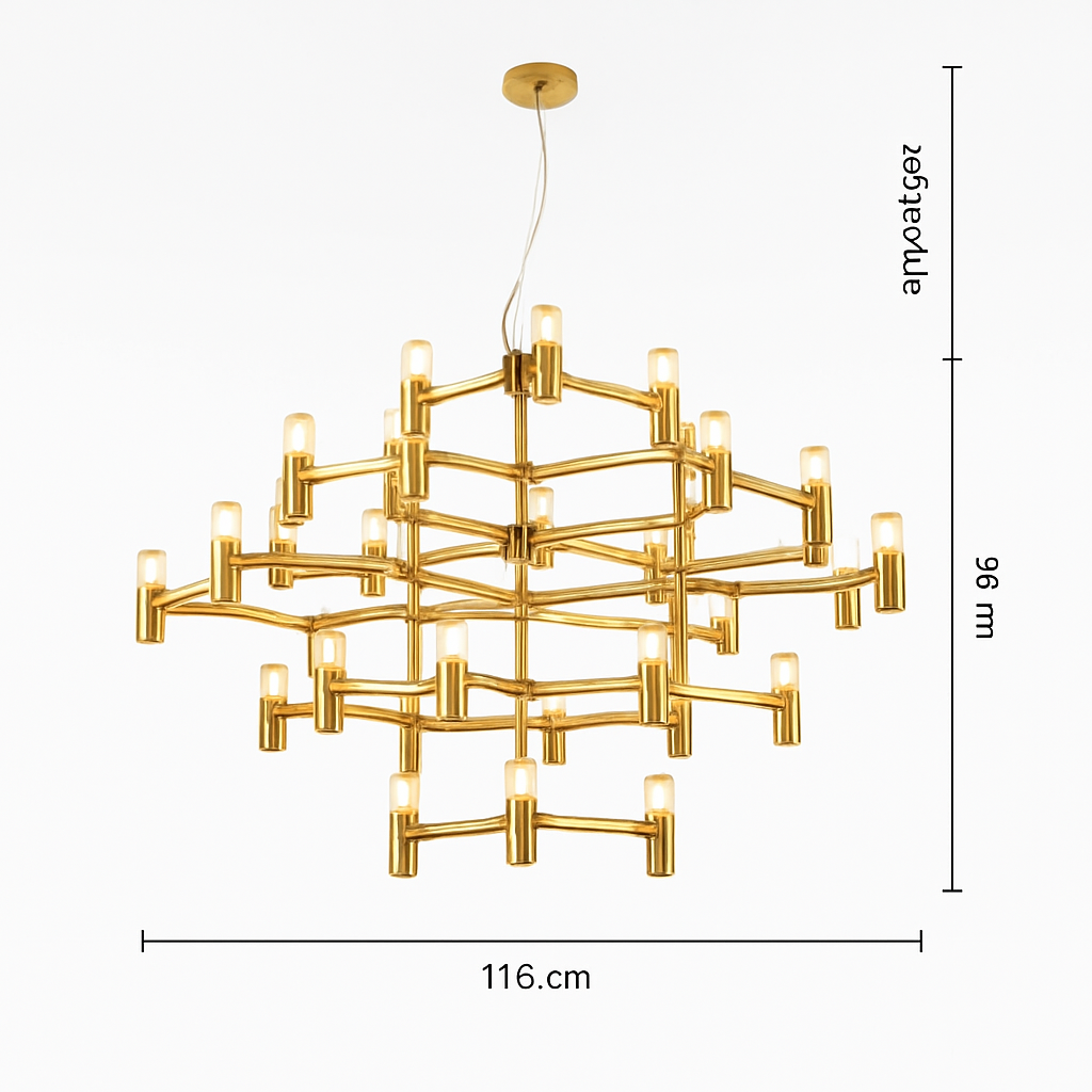lustre moderne de luxe en métal éclairage suspendu réglable