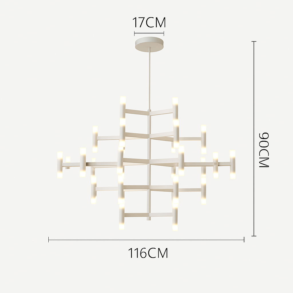 lustre moderne de luxe en métal éclairage suspendu réglable