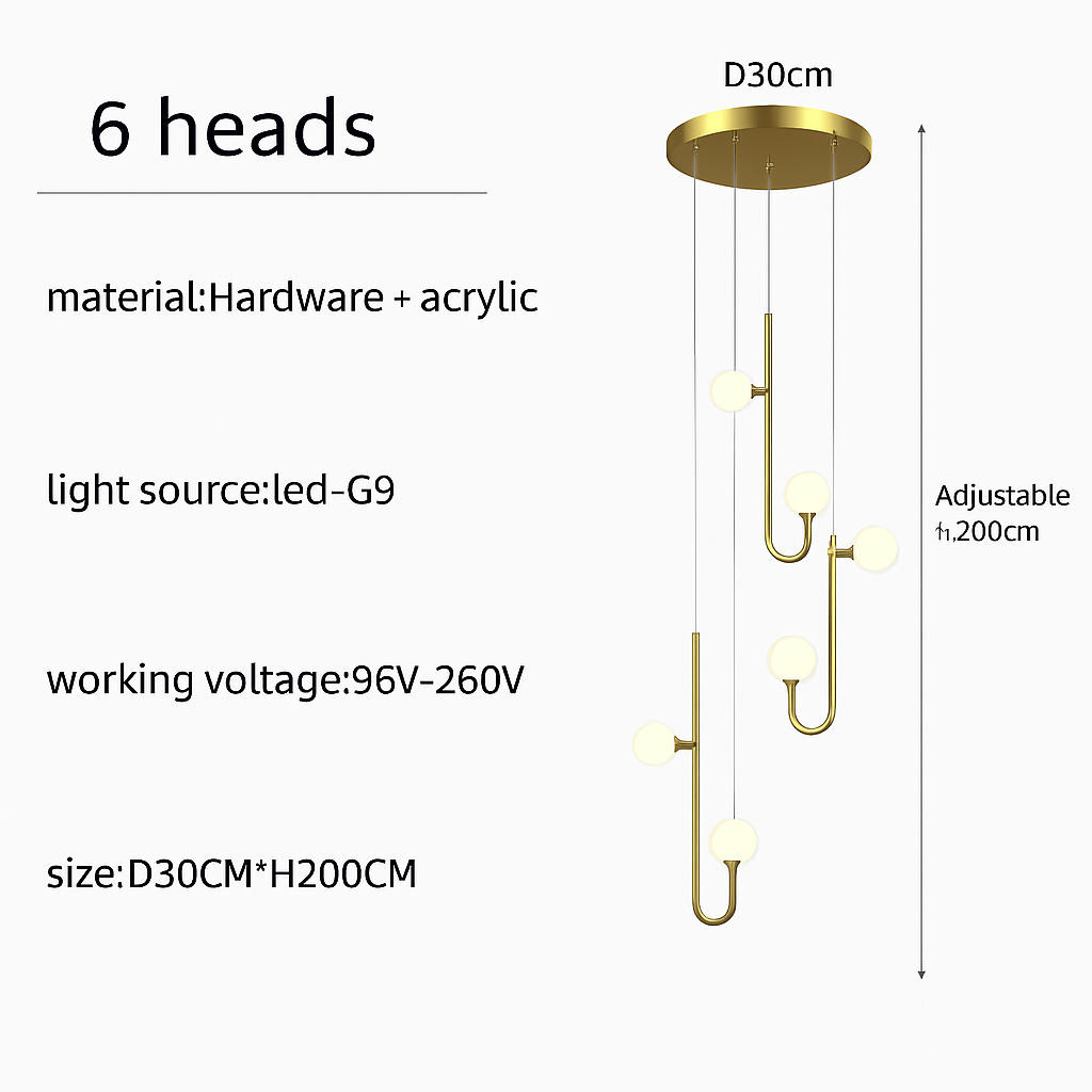 lustre moderne design avec éclairage à led créatif