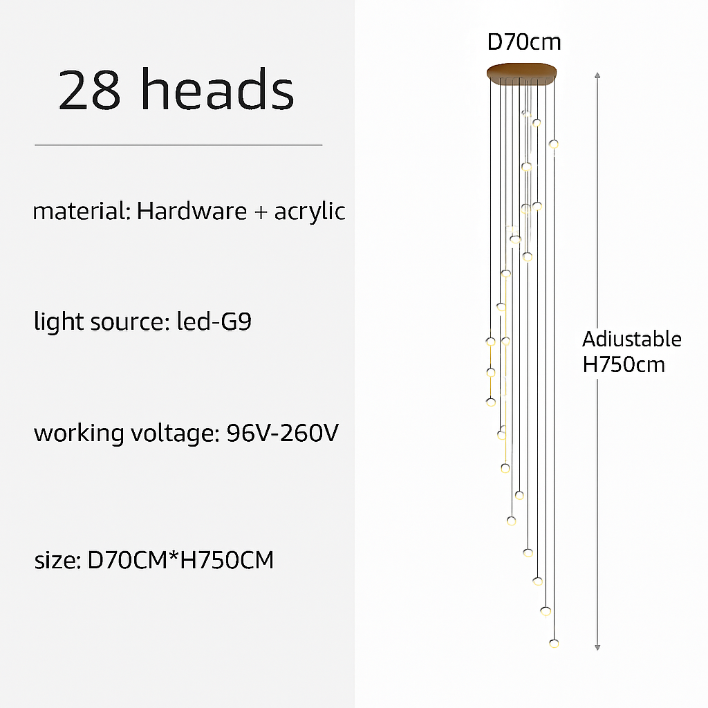 lustre moderne design avec éclairage à led créatif