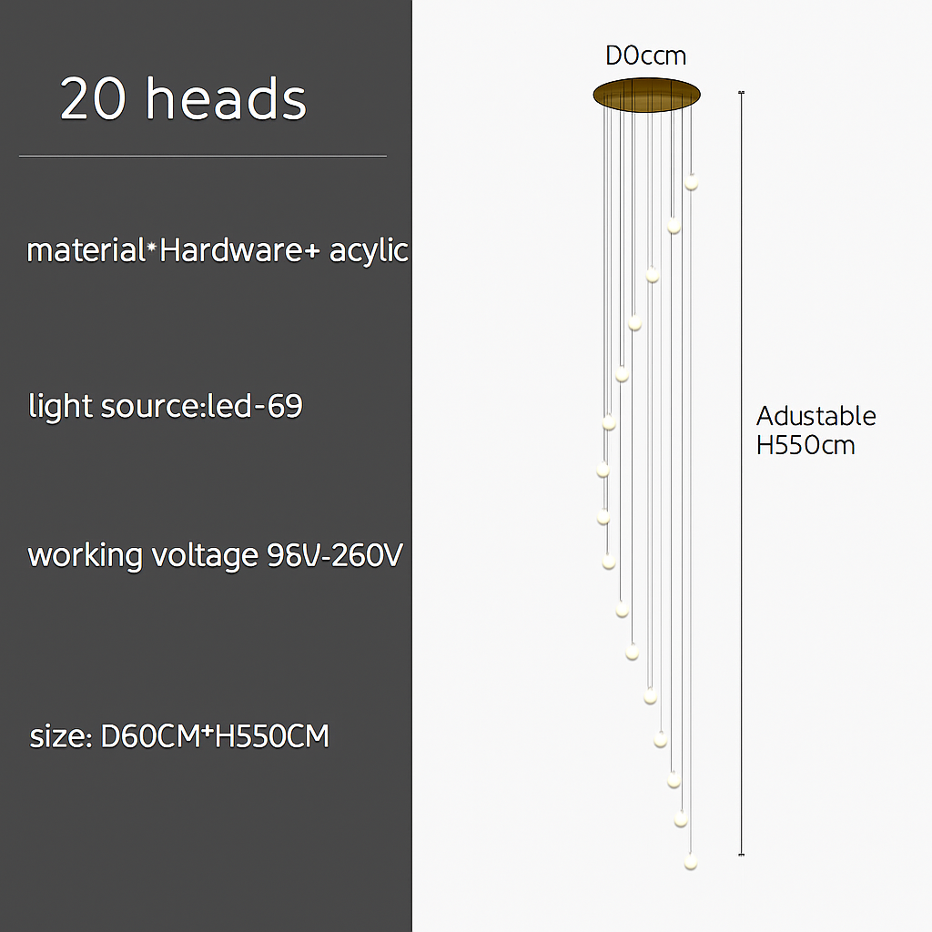 lustre moderne design avec éclairage à led créatif