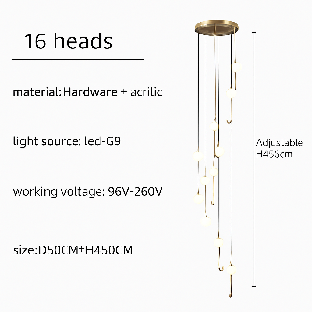 lustre moderne design avec éclairage à led créatif