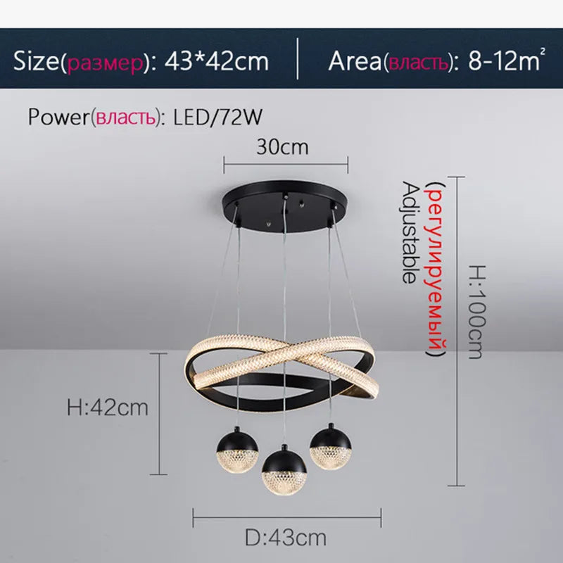 lustre moderne design minimaliste à trois têtes élégant et léger