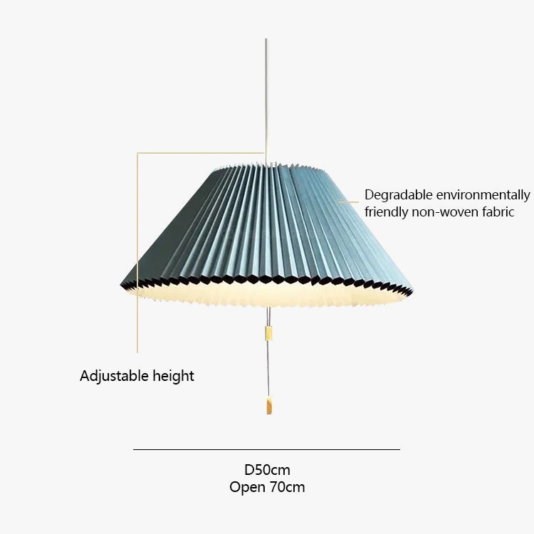 lustre moderne design parapluie en tissu plissé déformé led
