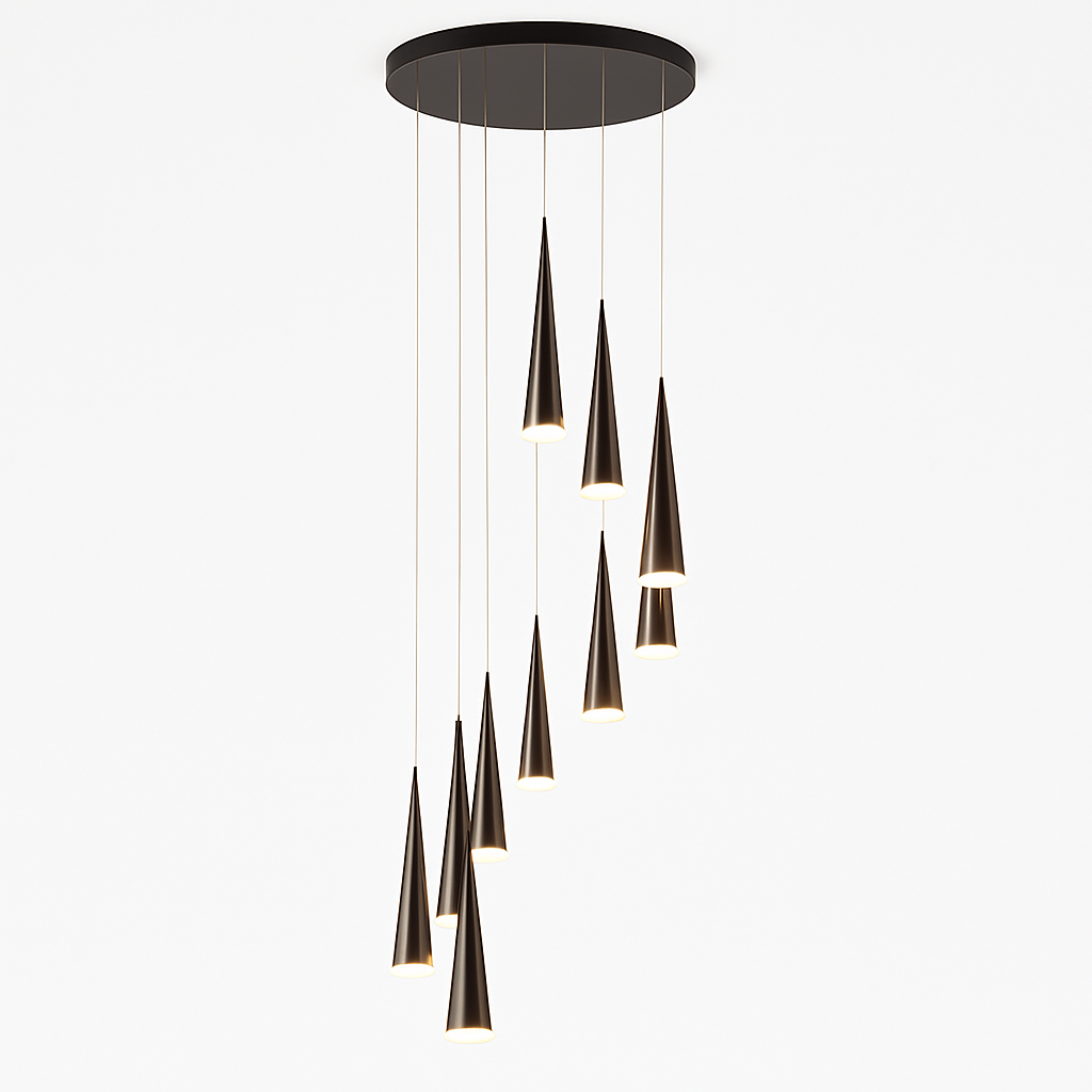 lustre moderne design tube noir pour décoration intérieure