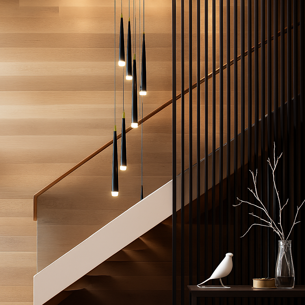 lustre moderne design tube noir pour décoration intérieure
