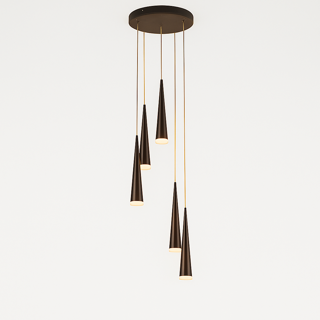 lustre moderne design tube noir pour décoration intérieure