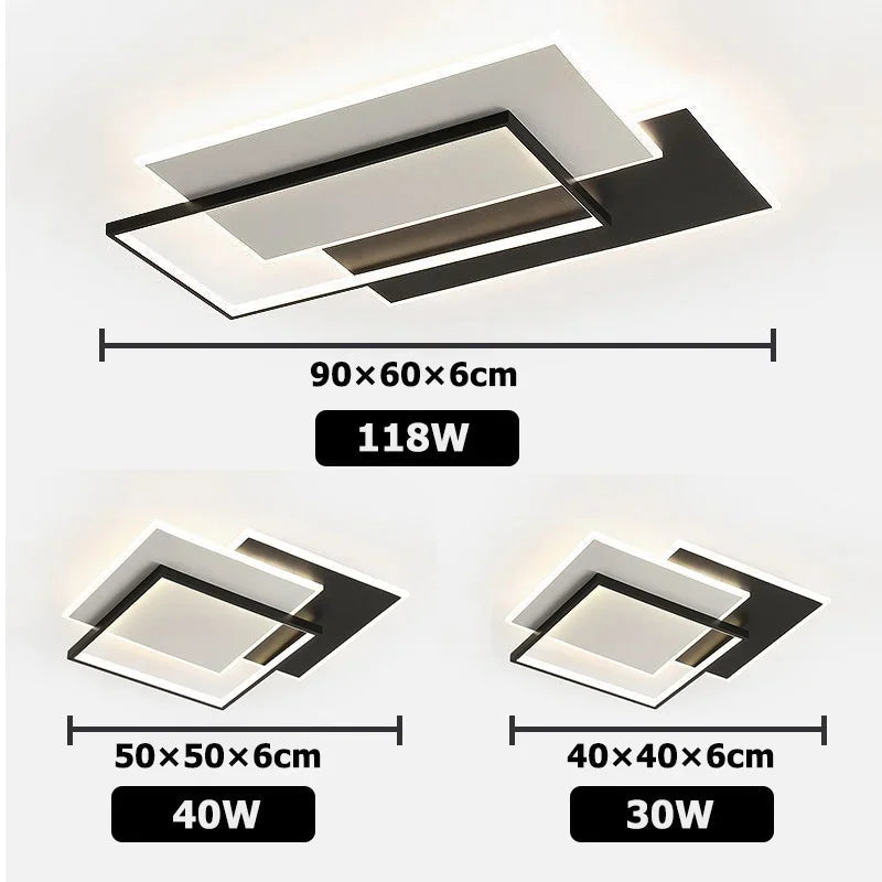 lustre moderne dimmable design intérieur lumineux rectangle décoratif