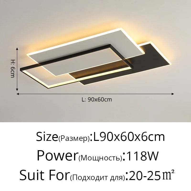 lustre moderne dimmable design intérieur lumineux rectangle décoratif