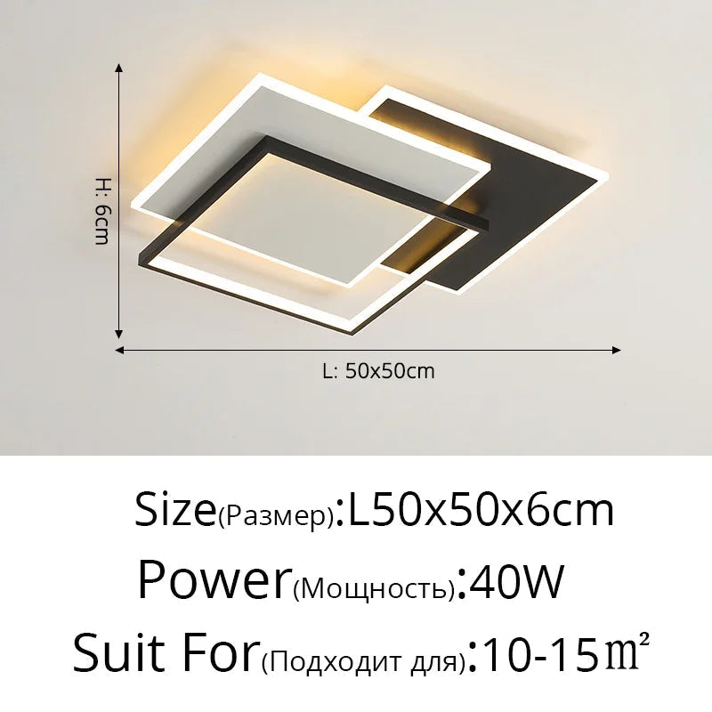 lustre moderne dimmable design intérieur lumineux rectangle décoratif