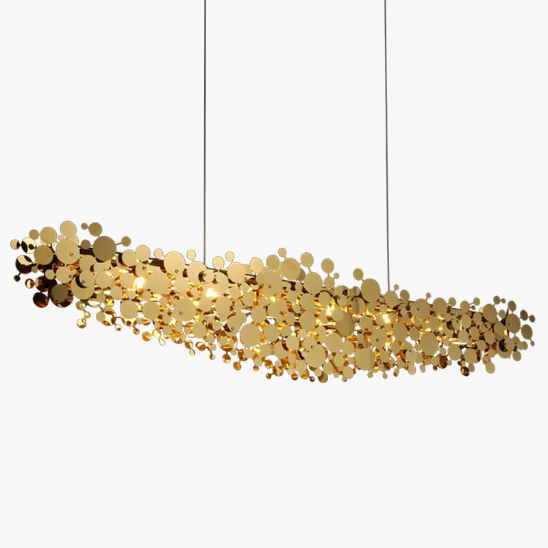 lustre moderne en acier inoxydable chromé pour intérieur