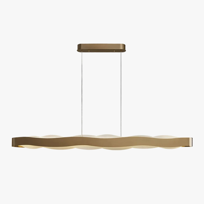 lustre moderne en acier inoxydable design vague pour décoration intérieure