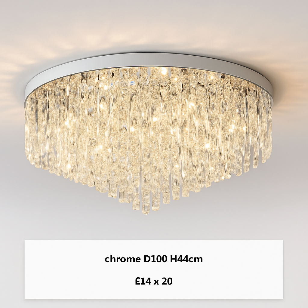 lustre moderne en acier led avec cristaux art déco