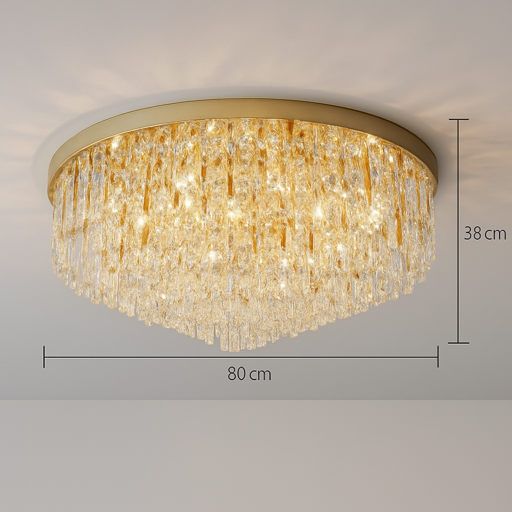 lustre moderne en acier led avec cristaux art déco