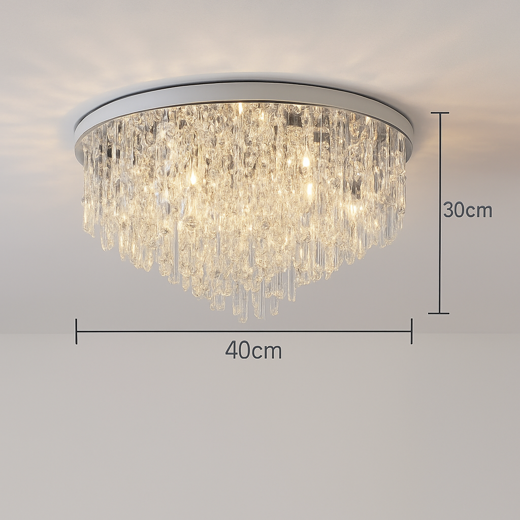 lustre moderne en acier led avec cristaux art déco