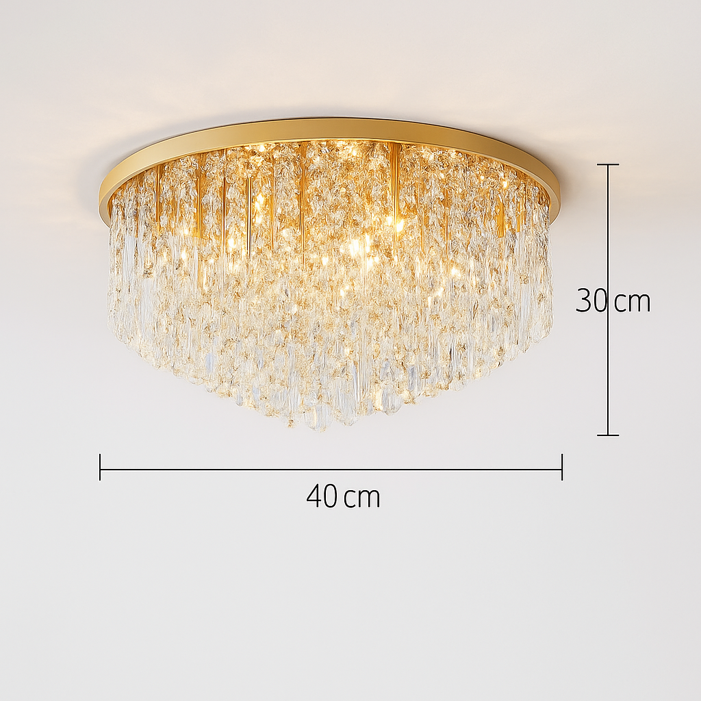 lustre moderne en acier led avec cristaux art déco