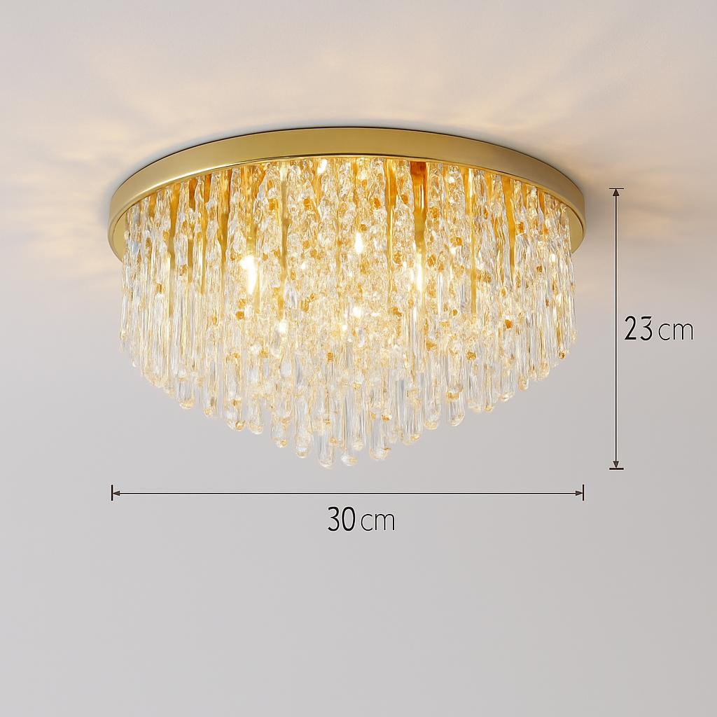 lustre moderne en acier led avec cristaux art déco