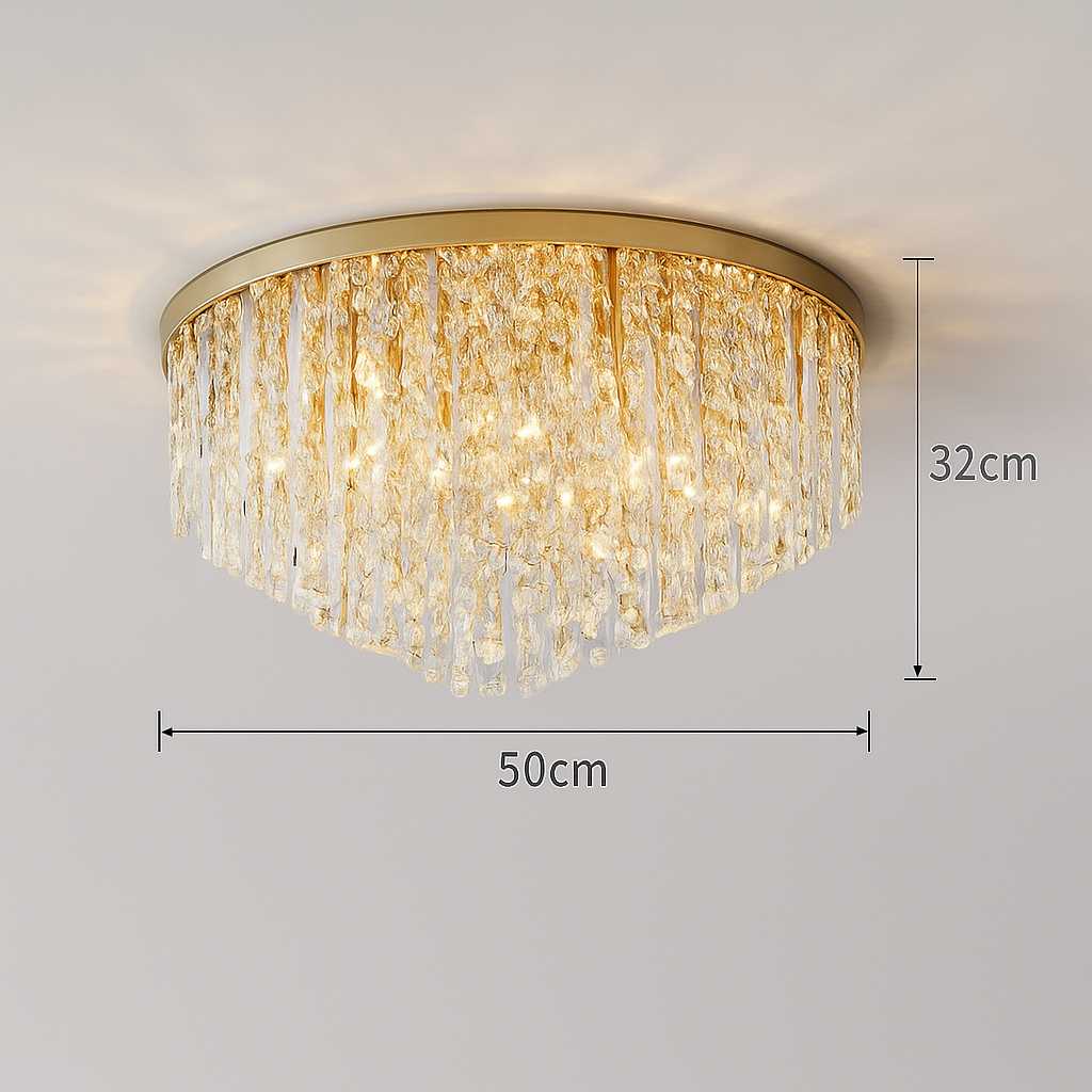 lustre moderne en acier led avec cristaux art déco