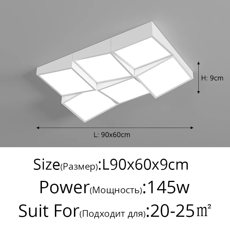 lustre moderne en acrylique et aluminium pour décoration intérieure