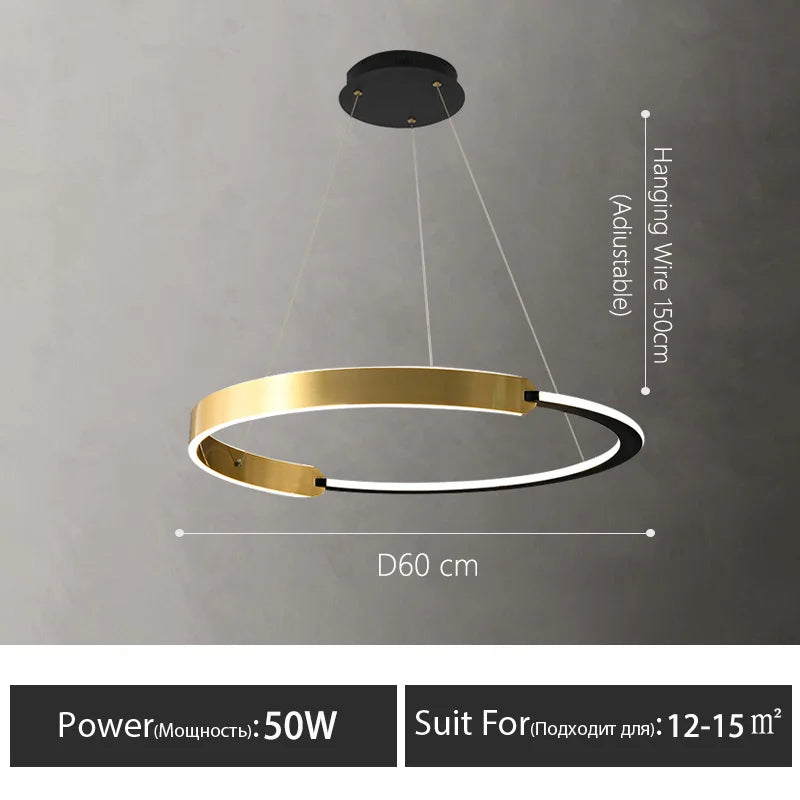 lustre moderne en anneau design pour décoration intérieure