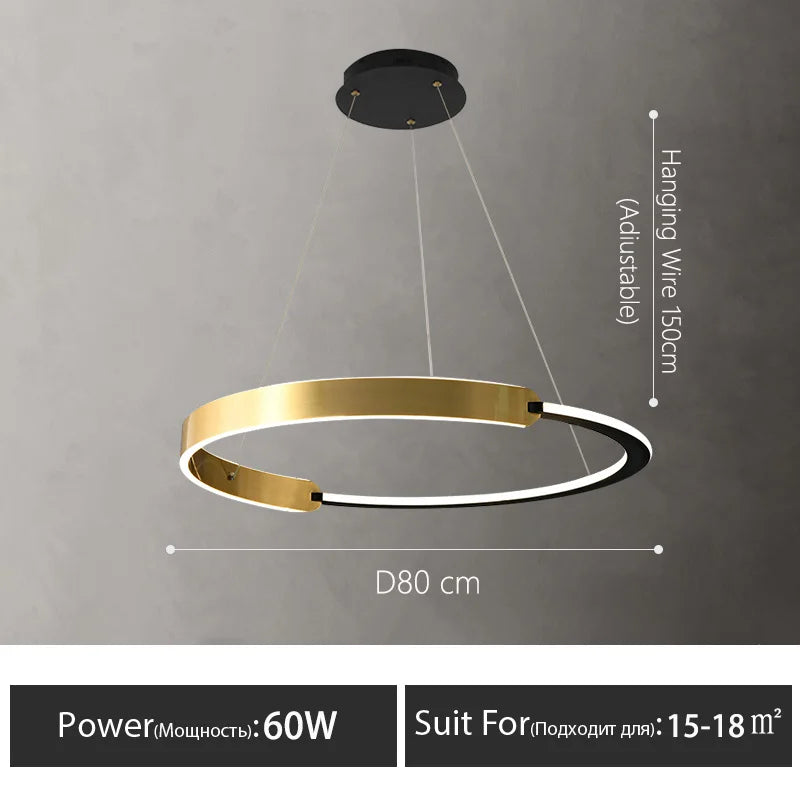 lustre moderne en anneau design pour décoration intérieure