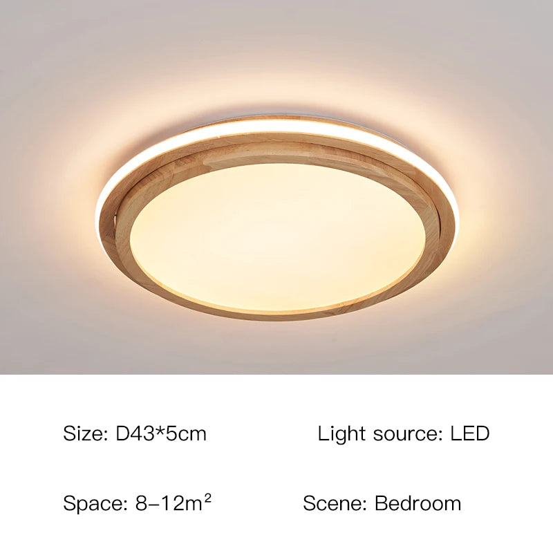lustre moderne en bois avec lumières intelligentes pour intérieur