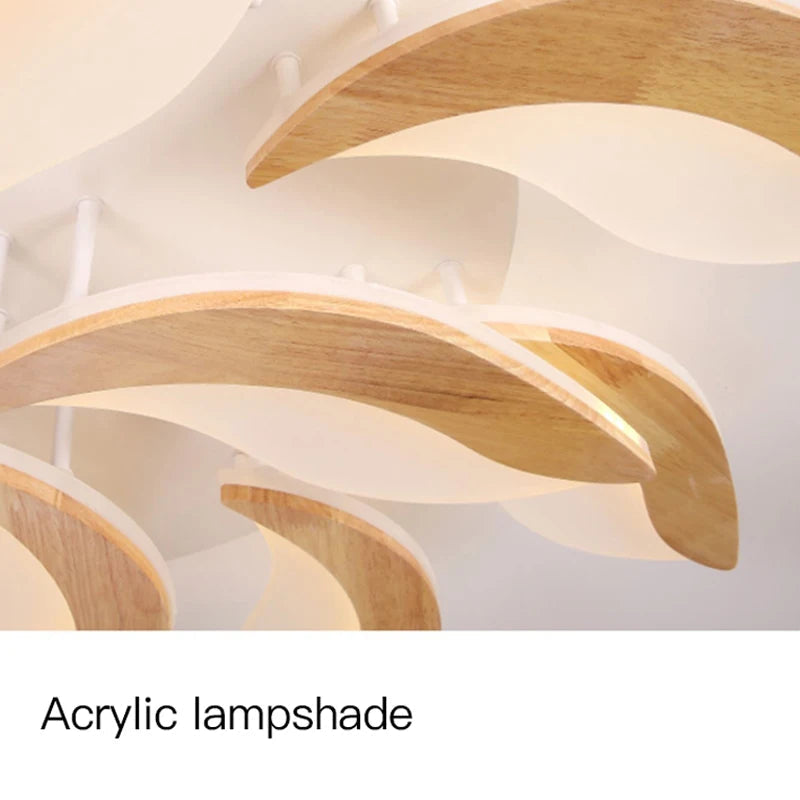 lustre moderne en bois et acrylique pour intérieur