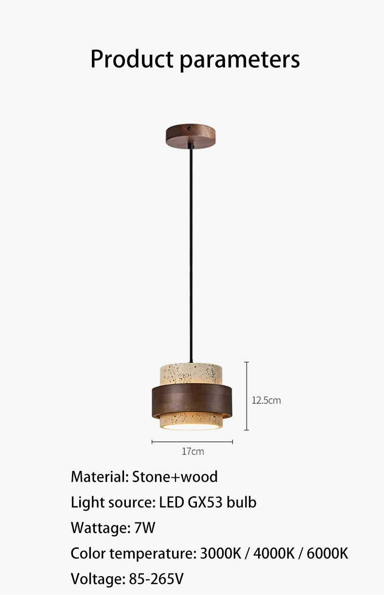 lustre moderne en bois et marbre pour décoration élégante