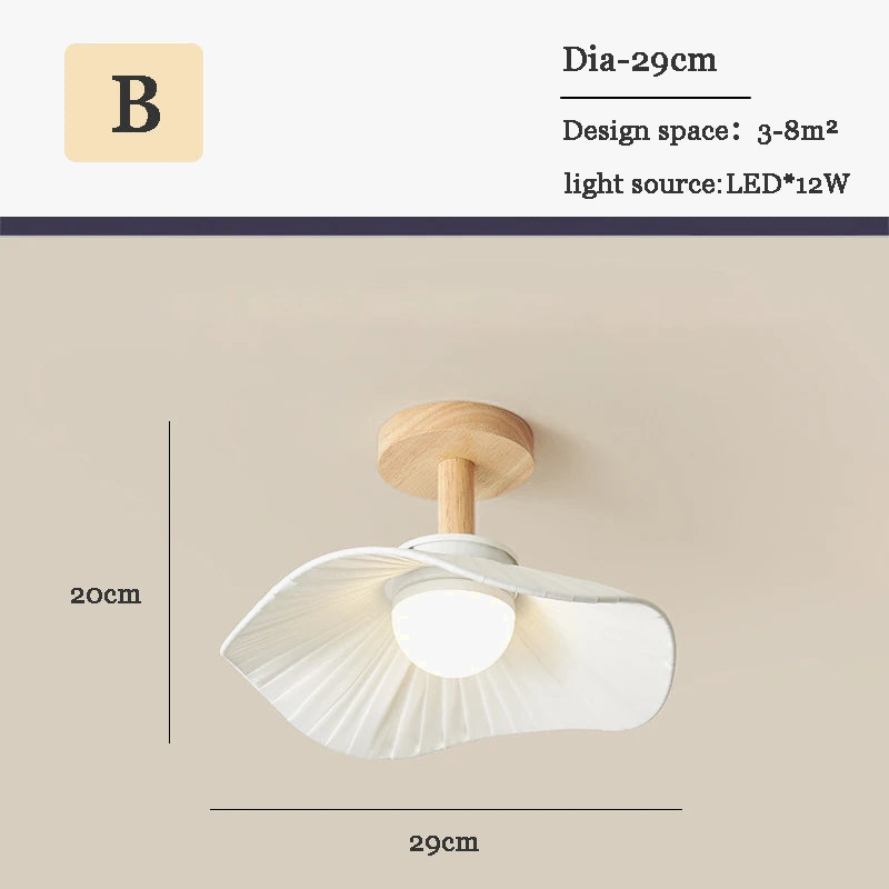 lustre moderne en bois et tissu pour décoration intérieure nordique