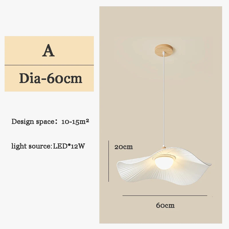 lustre moderne en bois et tissu pour décoration intérieure nordique
