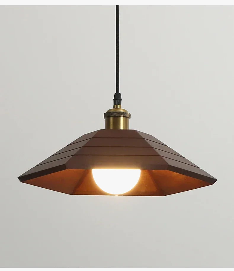 lustre moderne en bois massif éclairage pour restaurant et bar