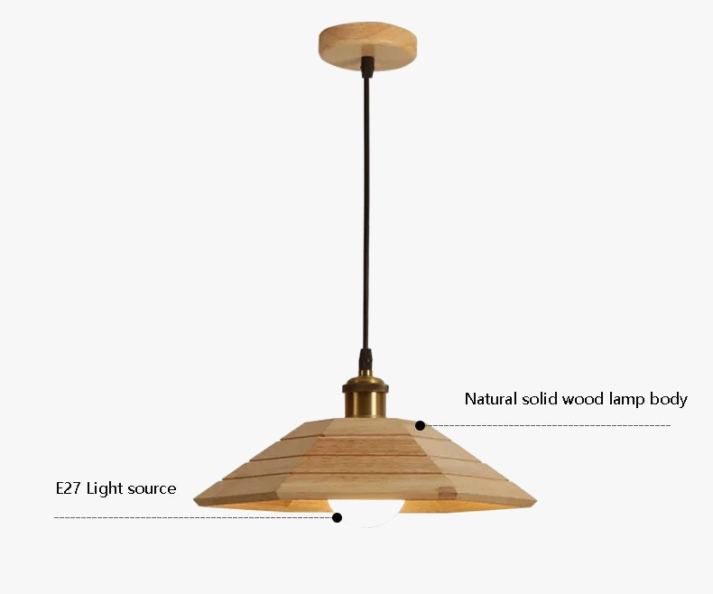 lustre moderne en bois massif éclairage pour restaurant et bar