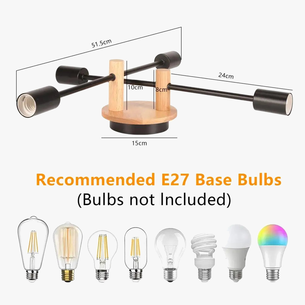 lustre moderne en bois pour décoration intérieure suspendue