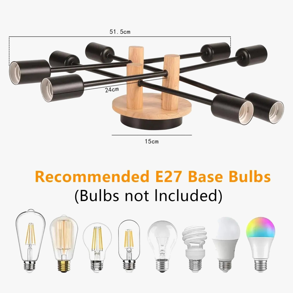 lustre moderne en bois pour décoration intérieure suspendue