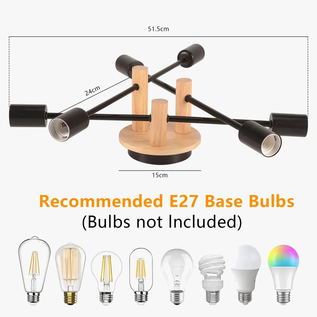 lustre moderne en bois pour décoration intérieure suspendue