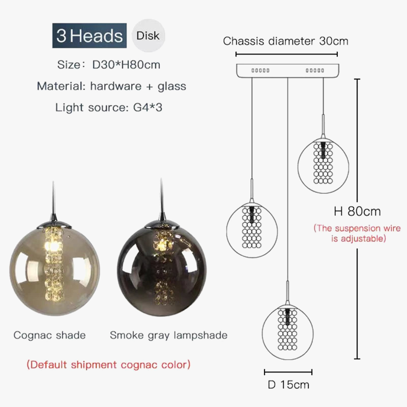 lustre moderne en boule de verre en spirale g4 pour duplex nordique