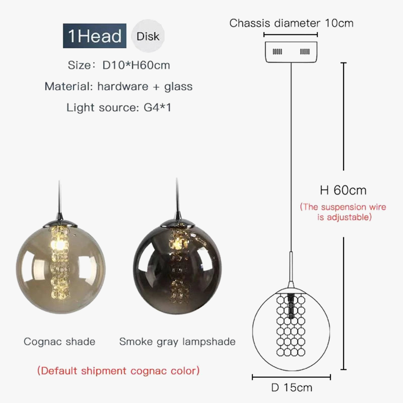 lustre moderne en boule de verre en spirale g4 pour duplex nordique