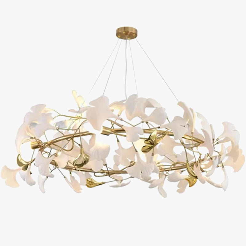 lustre moderne en céramique avec pétales de led