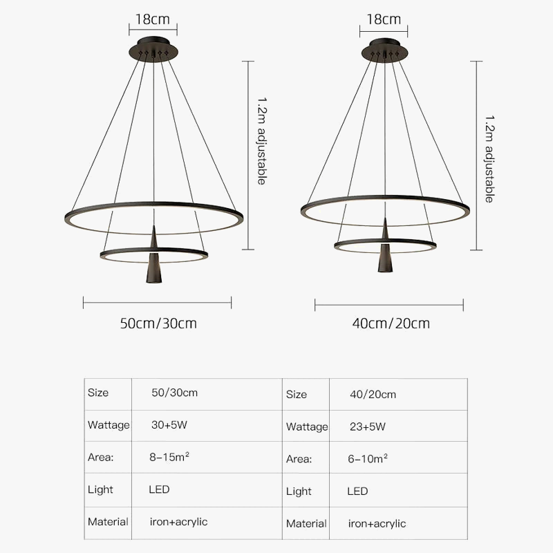 lustre moderne en cercle pour décoration intérieure élégante