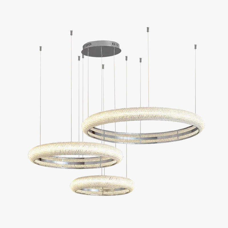 lustre moderne en chrome et cristal pour décoration intérieure