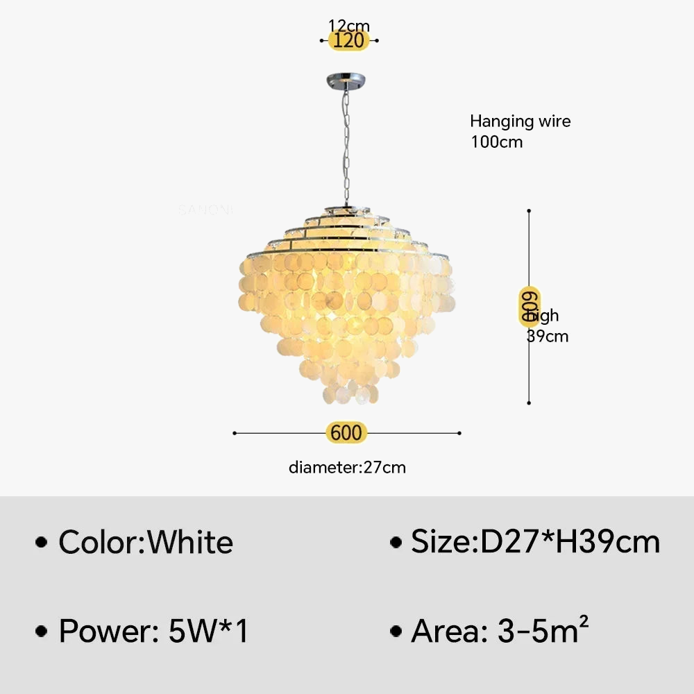 lustre moderne en coquillage design créatif pour intérieur élégant
