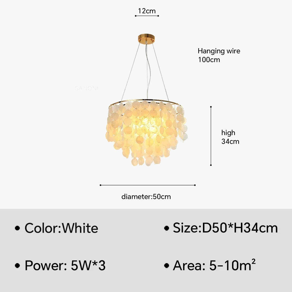 lustre moderne en coquillage design créatif pour intérieur élégant