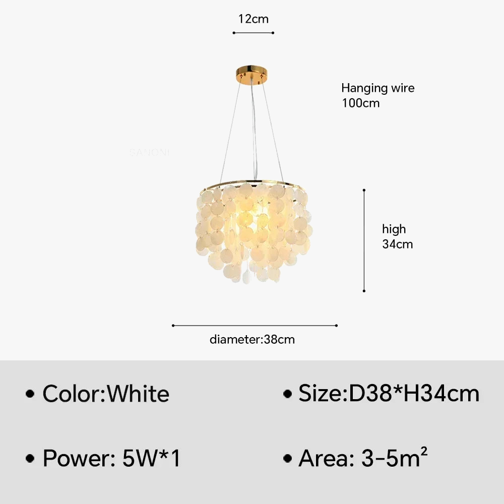 lustre moderne en coquillage design créatif pour intérieur élégant