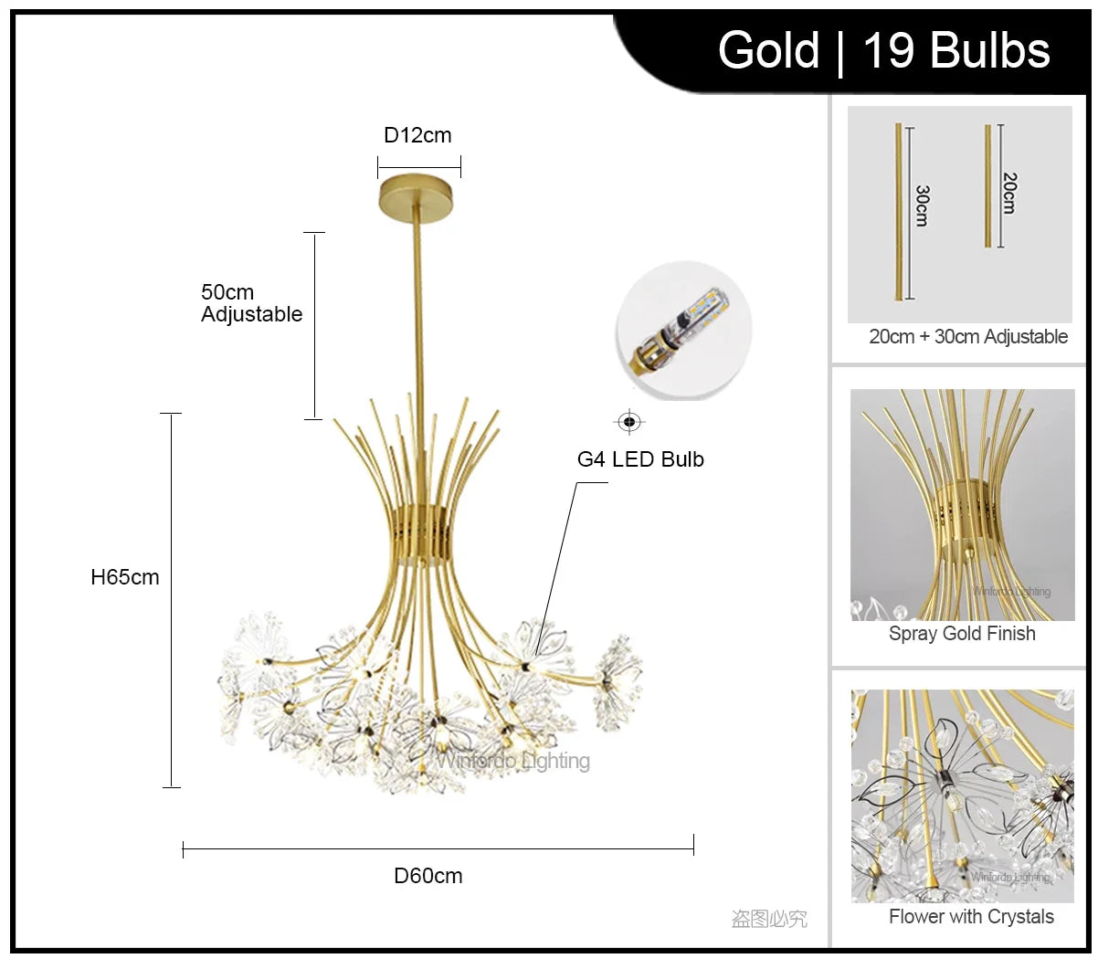 lustre moderne en cristal avec 	 led luminaria lampadario